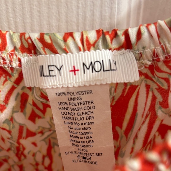 Elegant MILEY + MOLLY Red and White Women's PJ Lingerie Set Size X-Large Hot! - Picture 6 of 15